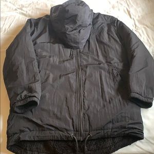 PINK TEDDY LINED ANORAK Black Rain Jacket